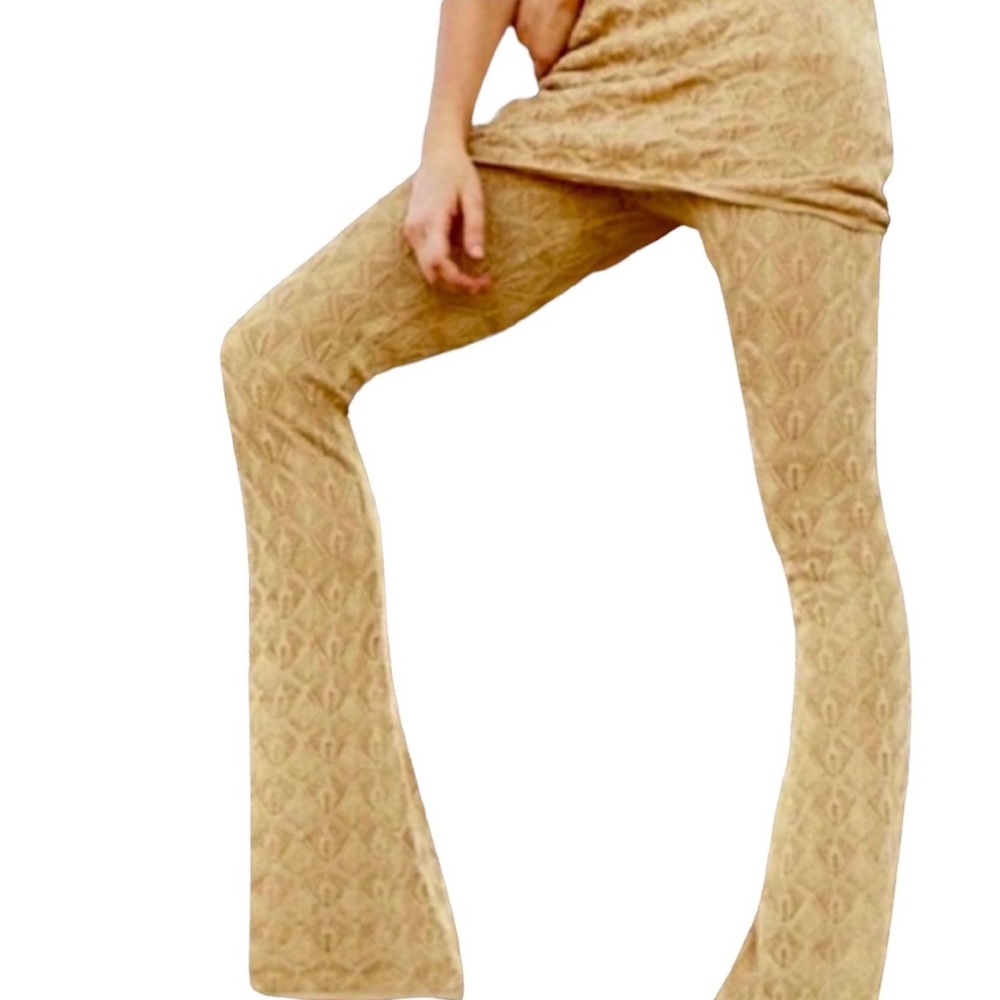 Free People Crochet Knit Flare Pants